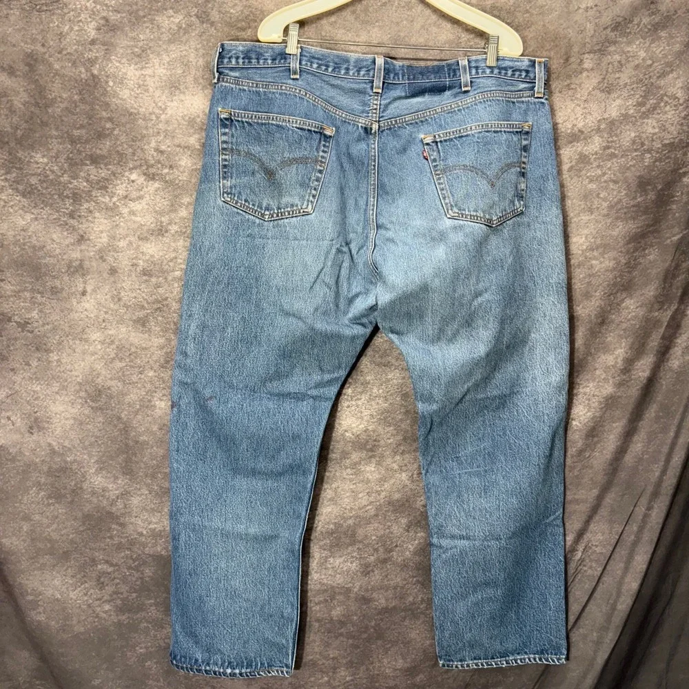 VTG 90s Levis 501 STF Jeans Mens 46x32 Made in USA Blue Straight Leg Button Fly